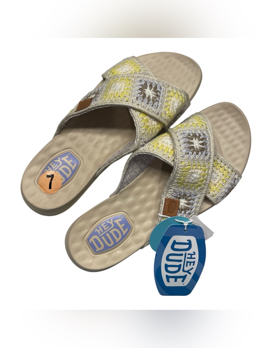 Hey Dude Christi Slide
Cottage Crochet Sandals Lavender Tan & Yellow Size 7 NWT - Picture 4 of 12